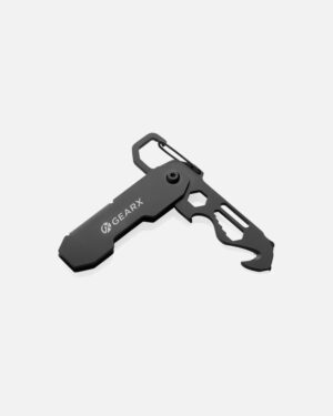 Gear X foldbart EDC værktøj med karabinhage og kartonk niv