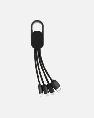 4-i-1 kabel med karabin clip