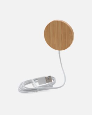 10W magnetisk trådløs oplader i bambus