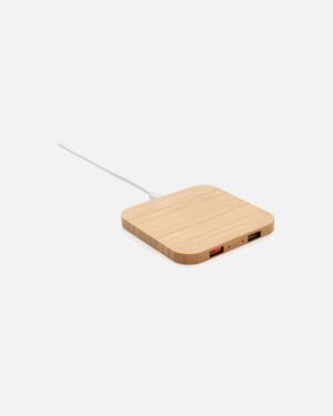 5W trådløs bambus oplader med USB