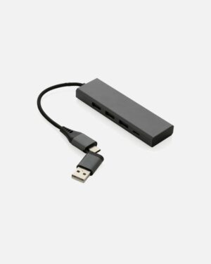 Terra HUB med 3 USB porte RCS genanvendt aluminium